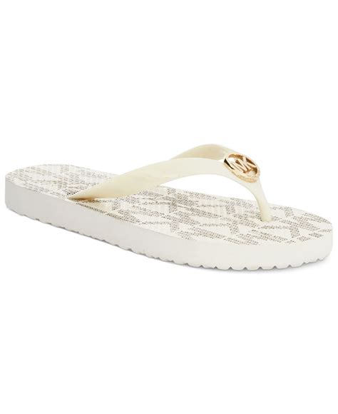 michael kors white flip flops women sale|Michael Kors open toe sandals.